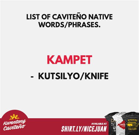List of Caviteño Native Words or Phrases. .